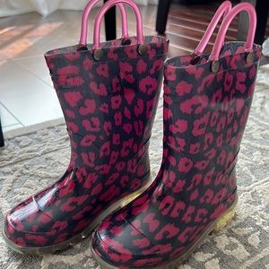 Western Chief Light Up Rain Boots Toddler 9 Navy and Pink